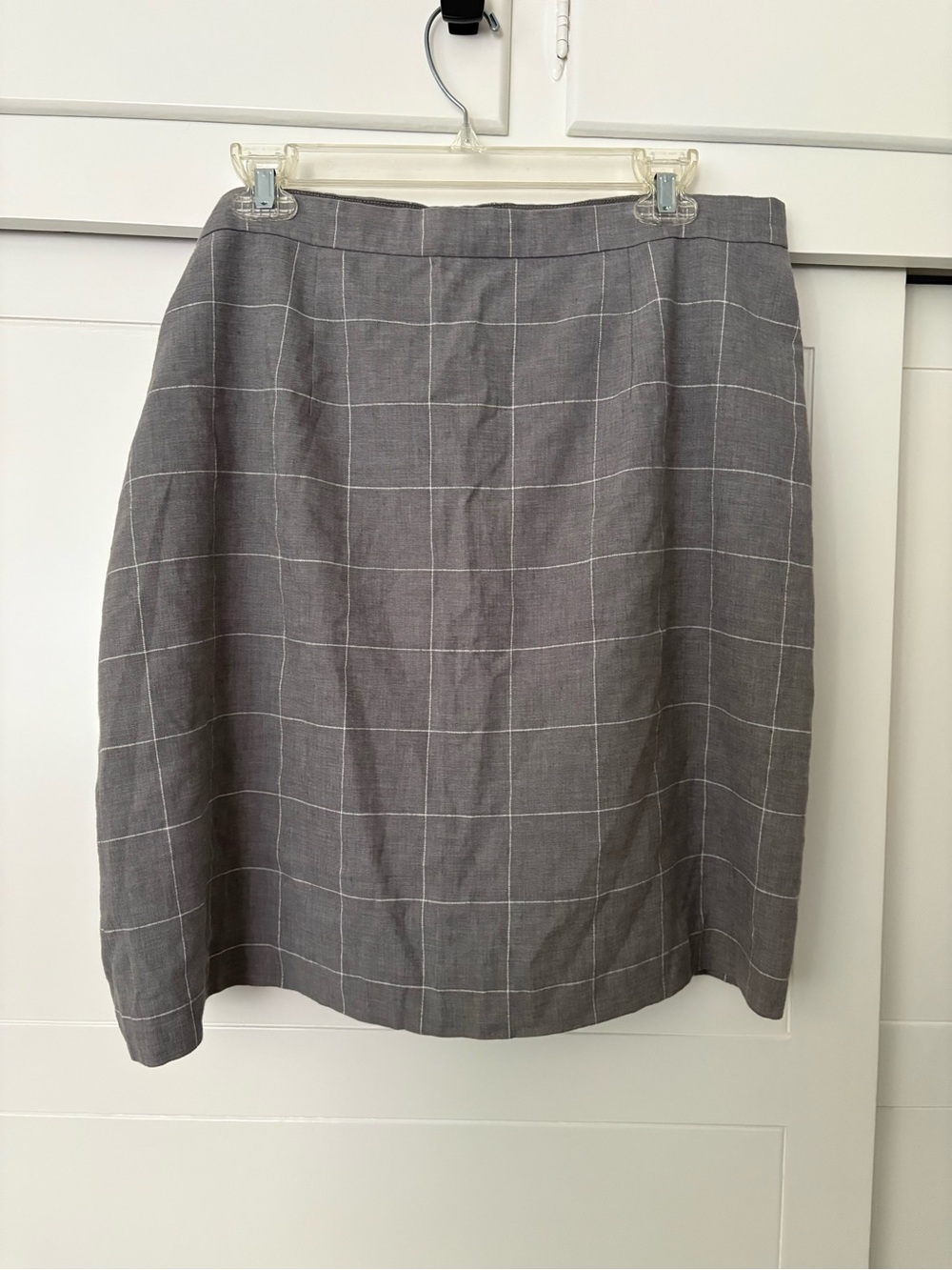 Ann Taylor Gray Windowpane Mini Skirt